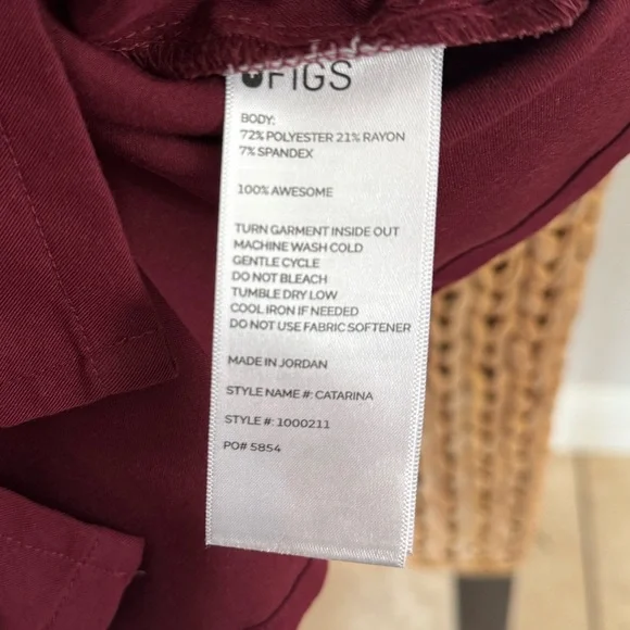 Figs Red V-Neck Medical Scrub Shirt scrubs - Picture 5 of 5